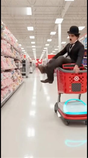Chaplin vs. The Electric Shopping Cart #CharlieChaplin #FunnyShorts #silentcomedy