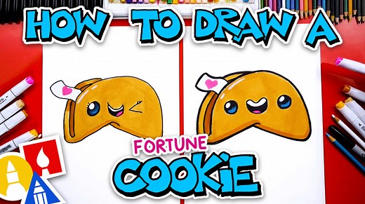 How To Draw A Funny Fortune Cookie - Art For Kids Hub -