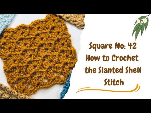 Crochet Square No: 42, The Slanted Stitch, 2025 Sampler Blanket #crochet #crochetpattern 🍃🌾🌿