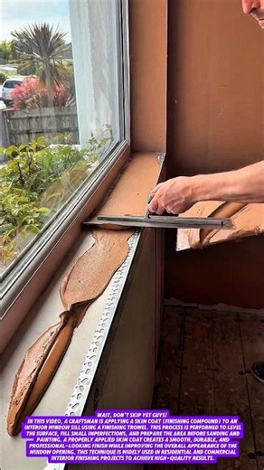 Professional Window Sill Skim Coating Technique | Smooth Interior Finishing.