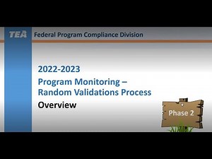 2022-2023 Random Validation Phase 2 Process Overview