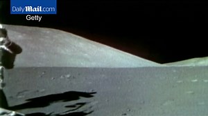 Astronaut Eugene Cernan runs and jumps on the Moon