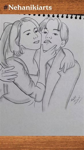 Couple Drawing _ How to draw couple #coupledrawing #shorts #coupleart #drawing #viral #trending