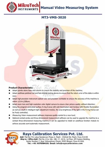 Manual Video Measuring System With 2d Measurement Software