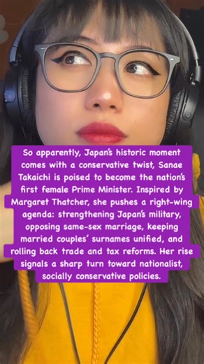 182K views · 9K reactions | Japan’s “Iron Lady,” is set to become the nation’s first female Prime Minister. | Pleasant Productions | Facebook