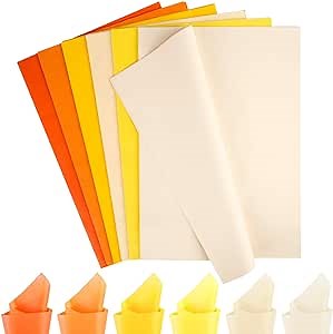Koogel 330 Sheets Orange Yellow Tissue Paper, 14 x 10 Inch Tissue Paper Bulk 6 Colors for DIY Crafts Gift Wrapping Birthday Holidays Weddings Decor