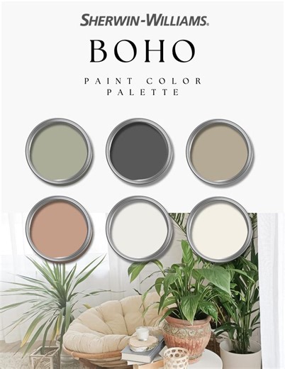 Boho Paint Color Palette | Digital Download | Sherwin-williams Colors | Interior Design Paint Guide | Bohemian Home Color Scheme - Etsy Canada