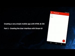 Creating a very simple app with HTML, CSS & Javascript - Part 1/3 - Onsen UI