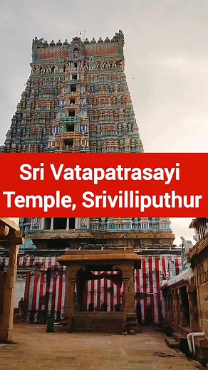 Jai Sreeram 🙏 Srivilliputhur Vatapatra Sai Temple 🙏 One of the most sacred Vaishnava Divya Desams, this holy temple is where Lord Vishnu appears as Vatapatra Sai (Kuzhandai Kannan) - reclining peacefully on a banyan leaf during the cosmic deluge. This Divya Desam is also the birthplace of Goddess Andal, making Srivilliputhur a spiritually powerful kshetram for devotees of Sri Vishnu and Sri Vaishnava tradition. Every moment here feels deeply calm, protective, and filled with divine grace ✨ 📍 