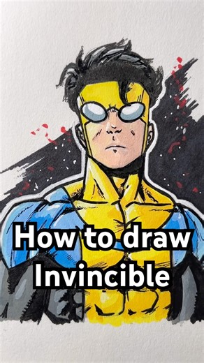How to draw Invincible! Easy! #art #invincible #markgrayson #omniman #drawing