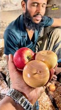 Amazing Making wooden apples complete process. #foryou