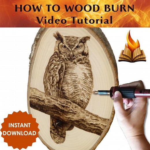 Realistic Owl Pyrography Tutorial – Wood Burning Video Lesson (instant Download) - Etsy
