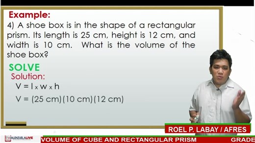 VALENZUELA LIVE GRADE 4 SY 2025-2026 | GRADE 4 MATH (Q4 W4) - SOLVING ROUTINE AND NON ROUTINE PROBLEMS INVOLVING VOLUME OF CUBE AND RECTANGULAR PRISM | Facebook