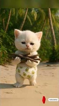 L'Épopée Tragique et Drôle du Bébé Chaton Naufragé 🌊😭 | Animation 3D #Shorts