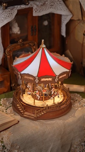✨ Relive the magic of childhood — one gentle spin at a time. 🎠💭 #Rolife #ClassicCarousel #WoodenPuzzle #3DPuzzle #DIYKit #Miniature #Musicbox | Rolife