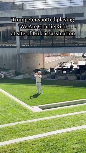 A Trumpeter plays the viral hit "We Are Charlie Kirk" in rememberance of Charlie Kirk