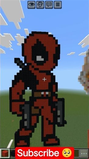 Deadpool Pixel Art in Minecraft #shorts #minecraft