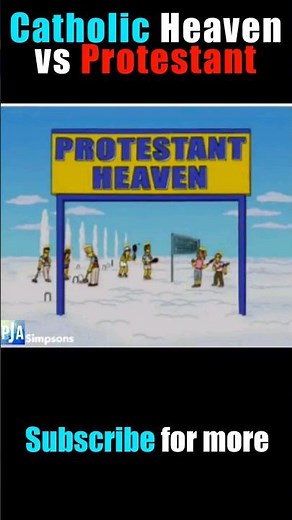 😅 Catholic vs Protestant HEAVEN 😇 #simpsons #jesus #bible #shorts