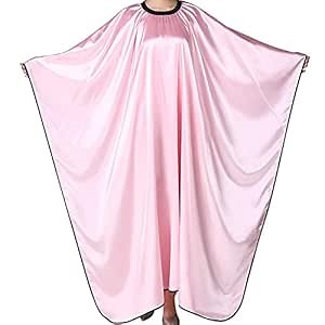 Barber Cape, Professional Hair Salon Cape with Adjustable Metal Clip, Shampoo Hair Cutting Cape for Barbers and Stylists - 55 x 63 inches (Pink)