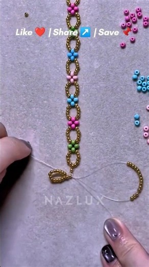 DIY Daisy Chain Beaded Bracelet Tutorial | Easy Flower Bracelet Hack 🧵✨ #Handmade #Trending #Shorts