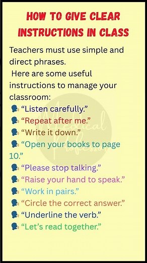 How to Give Clear Instructions in Class | Classroom English for Teachers