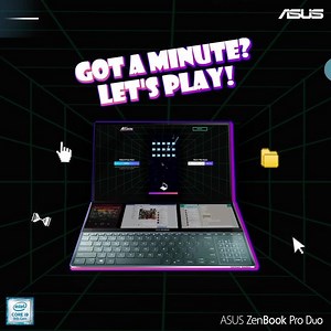 1K views · 88 reactions | One #ZenbookProDuo and too many tasks to kill. Want to take the challenge? Click here to play! https://bit.ly/34Ppqqo #LaptopOfTomorrow #Intel #ASUSIndia #Intel10Gen #9thGen Step into the future : https://amzn.to/374WcWa | ASUS | Facebook