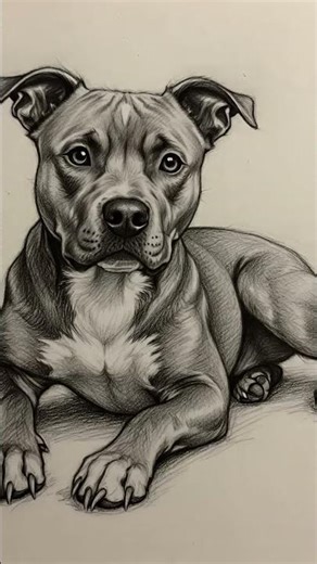 pitbull dog sketch