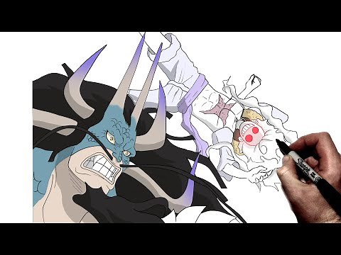How To Draw Kaido vs Luffy Gear 5 | Step By Step | One Piece