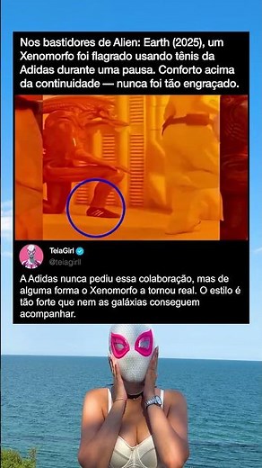 Nos bastidores de Alien: Earth (2025), um Xenomorfo foi flagrado usando tênis da Adidas durante uma