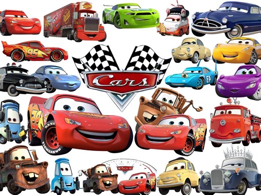 Cars PNG Cliparts Bundle, Lightning Mcqueen Tow Mater, Cars Characters PNG Cartoon Cliparts, Shirt, Cars Clipart, Birthday, Cars Sublimation - Etsy