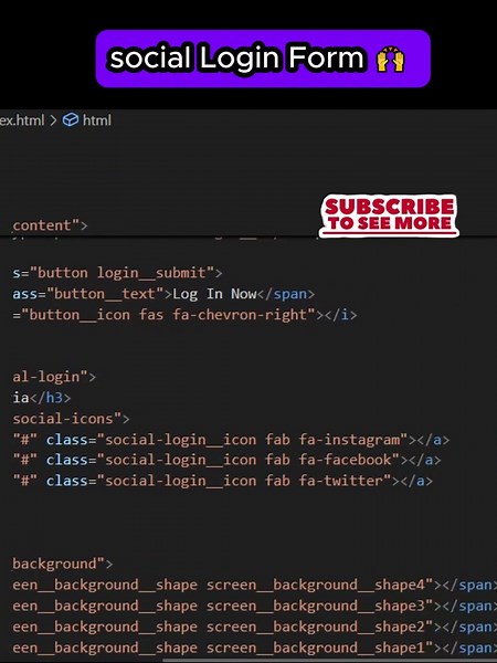 Unlock the Social Login Form using HTML & CSS! 💻✨