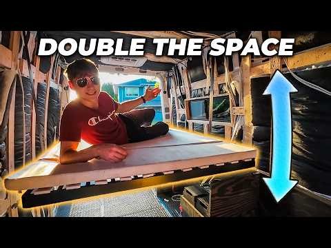 Installing an ELEVATOR BED in my Van | Van Build Day 10