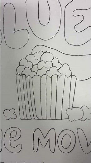 Bluey The Movie Logo Poster with Drawing #theblueymovie