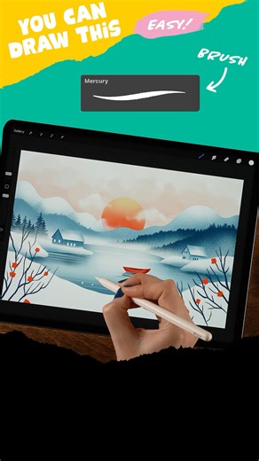 Paint a Winter Landscape in Procreate #artwithflo #procreatetutorial