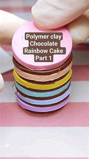 Part 1 forming the cake🌈.#miniaturefood #polymerclayart #handmade #wipart #clayminiature