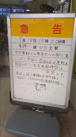 【東急東横線の乱れの影響】7月18日 東急自由が丘駅「駅員が改札前でアナウンス」東急電鉄 東急東横線 東急田園都市線 東京観光 東京観光 東急都目黒区