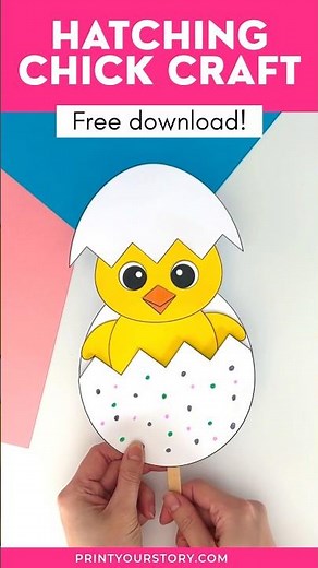 Easy Hatching Chick Easter Craft for Kids (Free Printable Template)