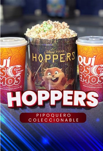 ✨ El nuevo pipoquero coleccionable de Hoppers ya llegó a Cine Center. 🍿🐰 Consíguelo antes de que se agote y haz que tu experiencia en el cine sea aún más épica. #hoppers #cinecenter #fyp #cine