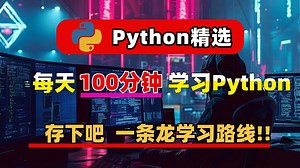 如果每天拿100分钟学习Python，坚持30天！200集Python全套教程整上