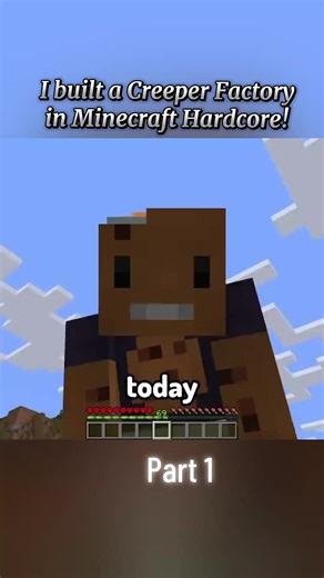 I built a Creeper Factory in Minecraft Hardcore! #Minecraft #Hardcore #Creeper #fyp #foryou