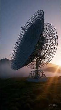 "Listening to the Universe: Cinematic Radio Telescope in the Morning Mist 📡🌄"
