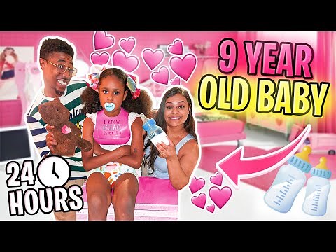 TREATING OUR 9 YEAR OLD DAUGHTER LIKE A BABY FOR 24 HOURS TO SEE HER REACTION | ACTING LIKE A BABY