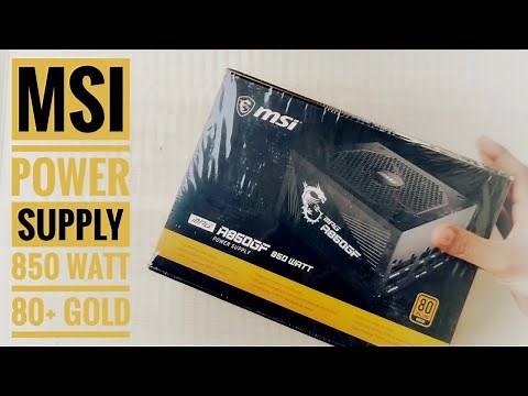 Msi Power Supply MPG-A850GF 80+ Gold Unboxing.