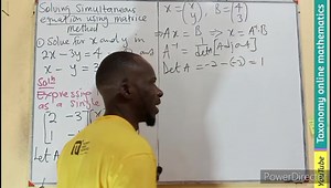 How to solve simultaneous equations using the matrices method #21stdigiskillz #followers #highlights #SDG4QualityEducation #matrices | Taxonomy online mathematics