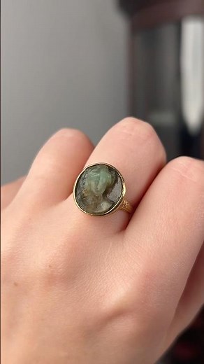 Antique Carved Emerald Cameo Ring #cameo #antiquejewelry #shorts
