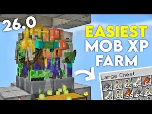 NEW!! 26.0 EASIEST MOB XP Farm for Minecraft Bedrock!