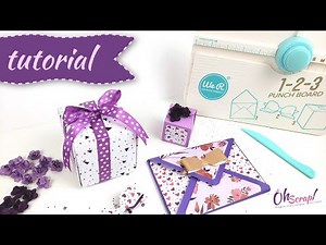 Mini álbum de sobres con la Punch Board 1- 2- 3. Envelope Mini album, box and bow