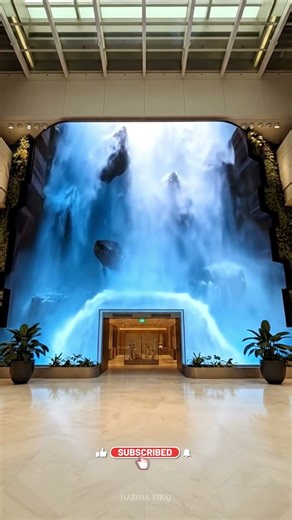 🇸🇬 Mind-Blowing Waterfall Illusion in Singapore | Futuristic LED Wall 🌊✨