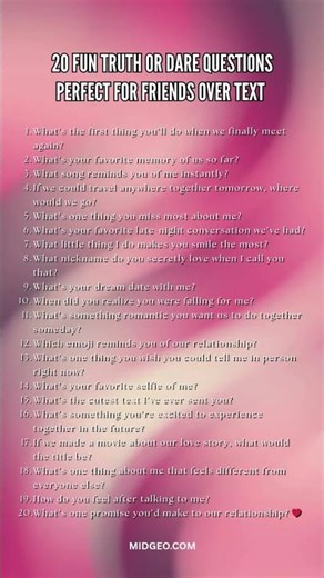 Fun Truth or Dare Questions Perfect for Friends Over Text 😂📱MidGeo #relationship #love