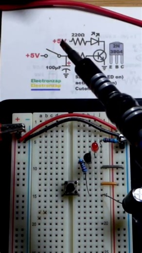 Fade Off LED NPN Bipolar Junction Transistor BJT Switch Circuit #npntransistor #schematics #circuit